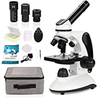 Microscopio 40X-2000X para Estudiantes- con Adaptador de teléfono- Juego de portaobjetos de microscopio para Laboratorio…